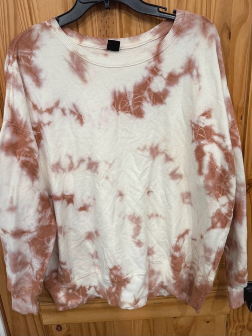 Women's Tie-Dye Crewneck Sweatshirt - White & Rust